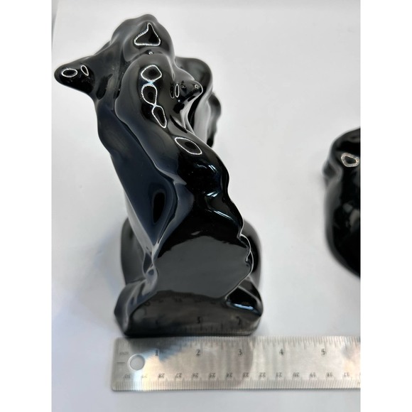 Mid Century Modern Glossy Ceramic Black Horse Head Bookends - Picture 13 of 13